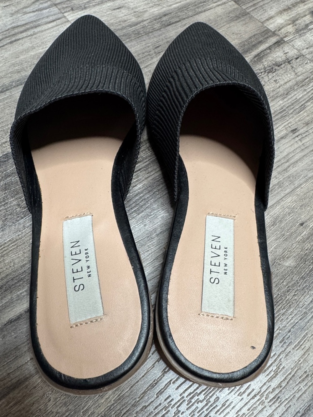 STEVEN New York Black Knit Mule Slip-On Flats 7.5 Black - Picture 3 of 4